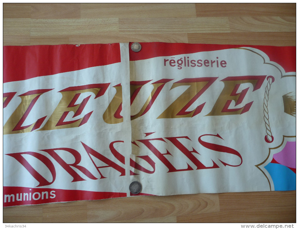 Grande Affiche Publicitaire Réglisserie Deleuze Montpellier En 2 Affiches 102 X 54 Cm. Chocolat, Réglisse, Dragées. - Afiches