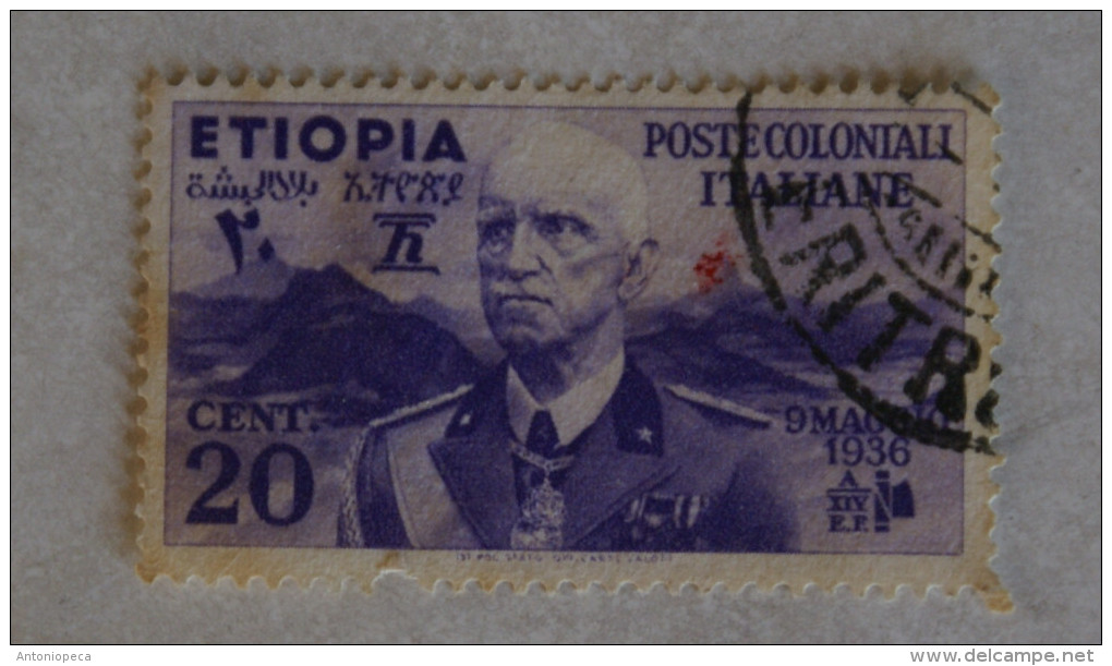 ITALIA REGNO - ETIOPIA 1936 , CENT 20 E CENT 75 USED - Ethiopia