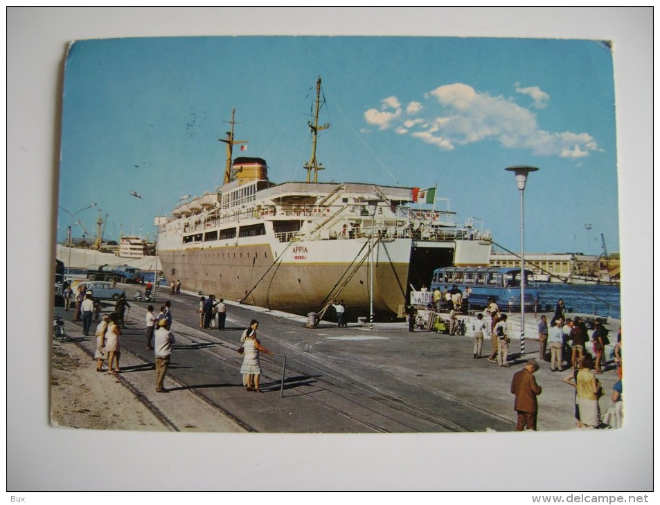 BRINDISI  NAVE  TRAGHETTO   APPIA       POSTCARD  USED  NAVE  PIROSCAFO  BATEAUX    BATEAU - Brindisi