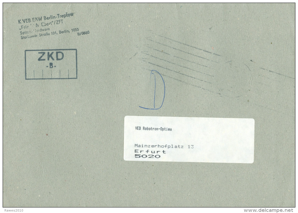 DDR Berlin - Treptow ZKD-Stempel Kombinat VEB EAW - Storia Postale