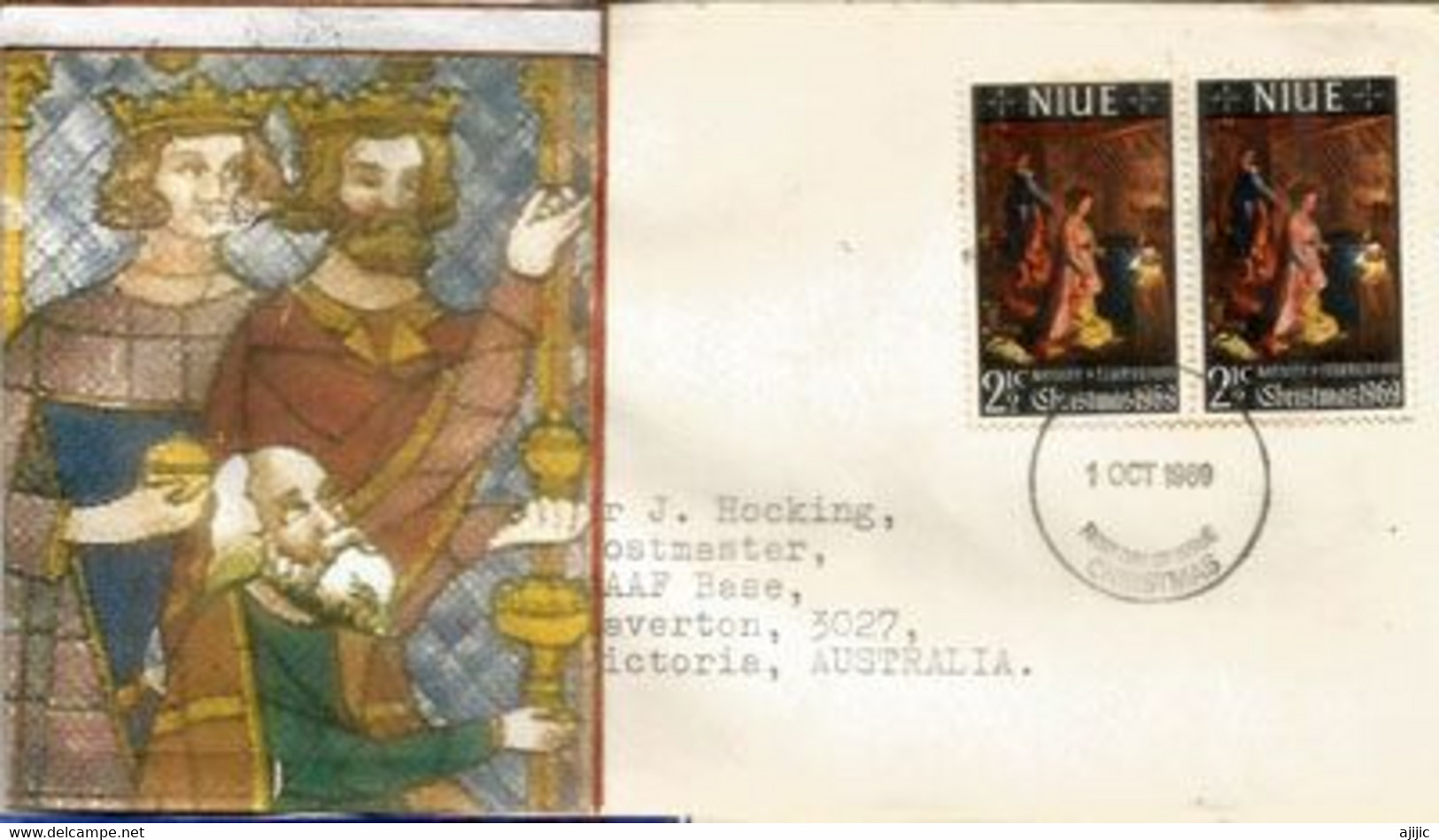 Arrivée Des Rois Mages.Noël à L île Niue. Nativité,de Federico Fiori (Museo Del Prado, Madrid),lettre Adressée Australie - Niue