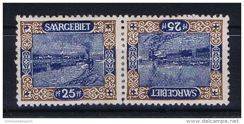 Deutsches Reich Saargebiet, Mi 56 A MH/*, Tete Beche Kehrdruckpaare - Unused Stamps