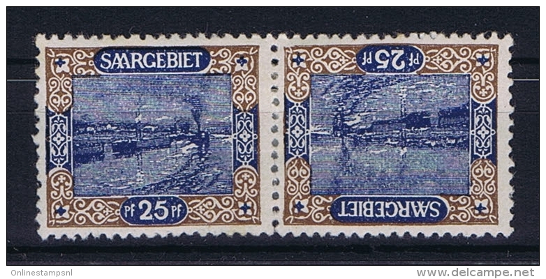 Deutsches Reich Saargebiet, Mi 56 A MH/*, Tete Beche Kehrdruckpaare - Ungebraucht
