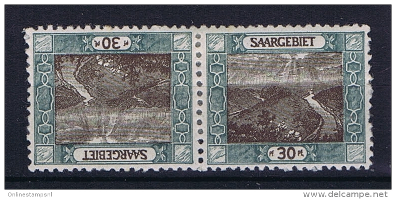 Deutsches Reich Saargebiet, Mi 58 A  Type II MH/*, Tete Beche Kehrdruckpaare - Unused Stamps