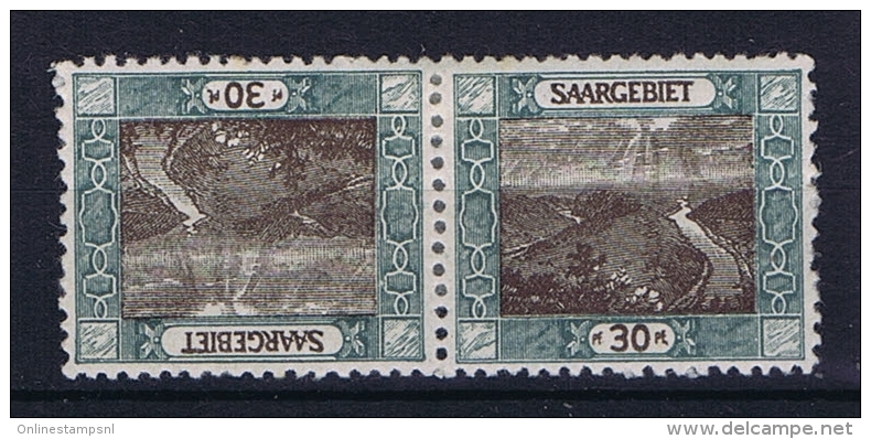 Deutsches Reich Saargebiet, Mi 58 A  Type II MH/*, Tete Beche Kehrdruckpaare - Ungebraucht