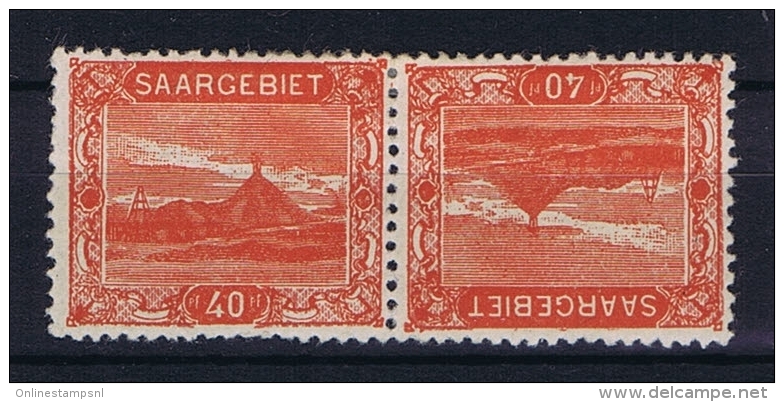 Deutsches Reich Saargebiet, Mi 59 A   MH/*, Tete Beche Kehrdruckpaare - Unused Stamps