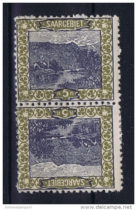 Deutsches Reich Saargebiet, Mi 53 A   MH/*, Tete Beche Kehrdruckpaare - Unused Stamps