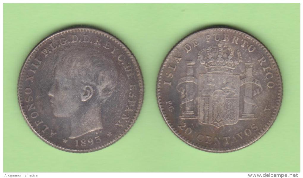 ESPAÑA  /  ALFONSO XIII  PUERTO RICO  20 Centavos  1.895 KM#22 T-DL-10.631 Copy - Essays & New Minting