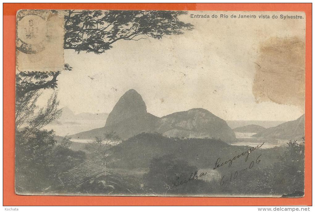 MOL2/499, Rio De Janeiro Visto Do Sylvestre, Précurseur,  Circulée 1908 Timbre Décollé - Rio De Janeiro