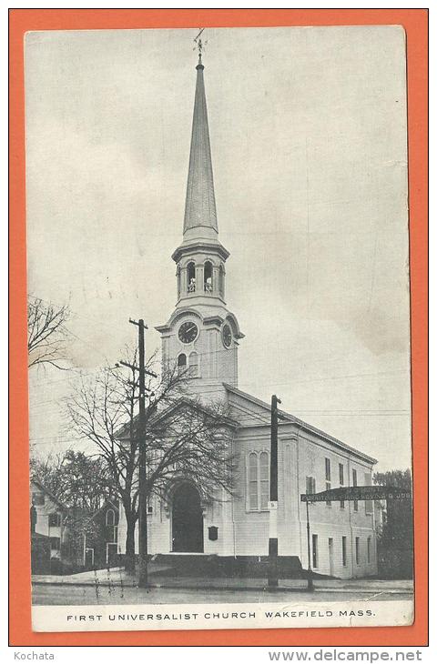 MOL2/502, First Universal Church Wakefield Mass, 1 Pli,  Circulée 1925 - Altri & Non Classificati