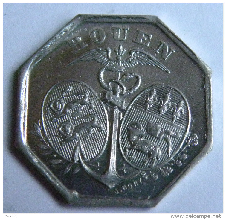 Jeton Monnaie De Nécessité Chambre De Commerce 1918  10c ROUEN - J. Bory - Noodgeld