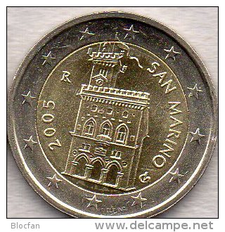 San Marino 2 EURO 2005 Stg 35€ Kursmünze Staatlichen Münze Regierungs-Palast 2€ Einzeln Im Stempelglanz Coin Of Republik - San Marino