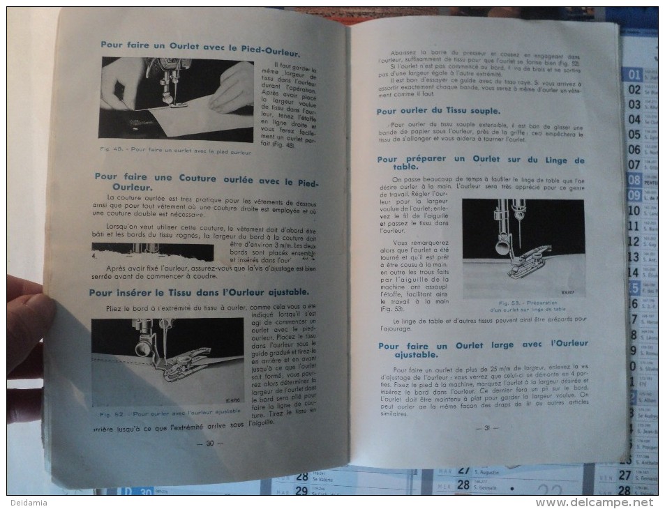 Vieux Manuel Pour L'emploi De Machines à Coudre SINGER Manuel Pour L'emploi Des Machines à Coudre De Famille SINGER - Mode