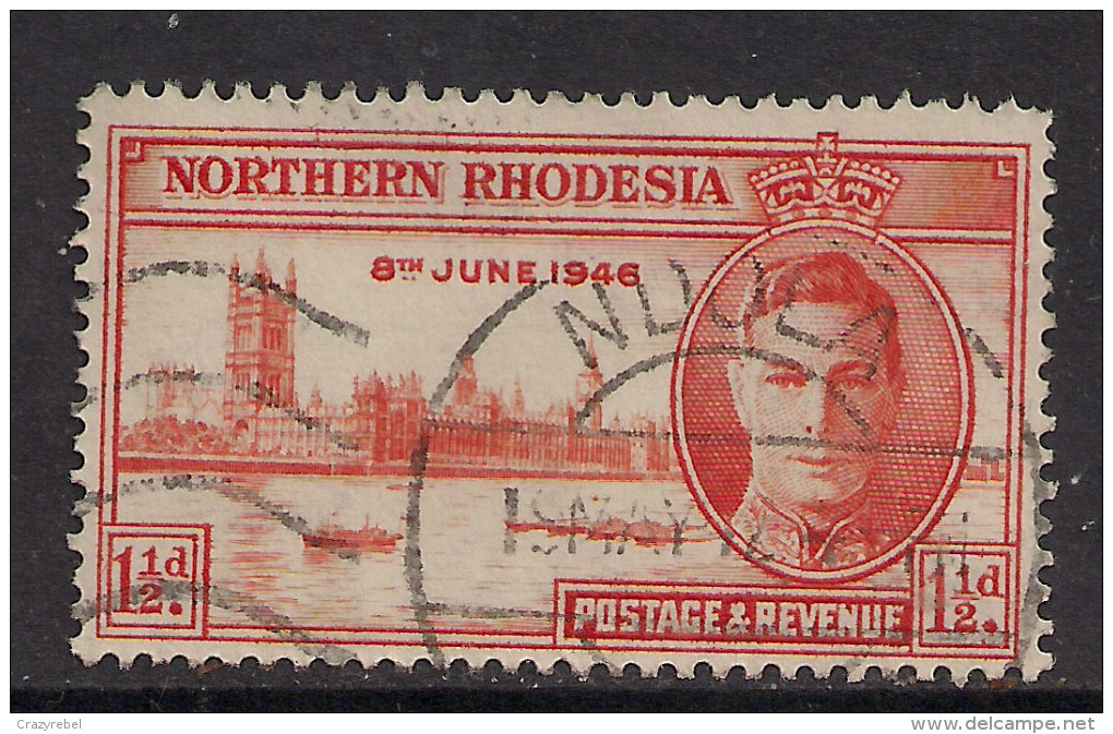 NORTHERN RHODESIA KGV1 1946 1 1/2d VICTORY USED  ( T750 ) - Noord-Rhodesië (...-1963)