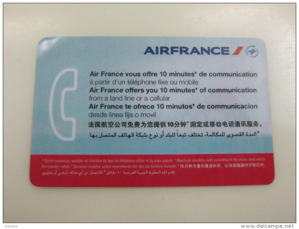 Air France Prepaid 10 Minutes Phonecard - Sonstige & Ohne Zuordnung