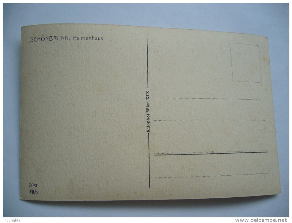 Austria: Wien - Schönbrunn - Palmenhaus - 1913 Unused - Schloss Schönbrunn