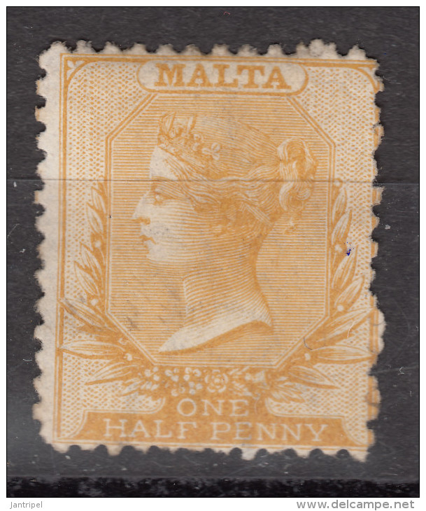 MALTA  1863  QV  1/2P   Perf.121/2  MH  NO  GUM - Malte (...-1964)