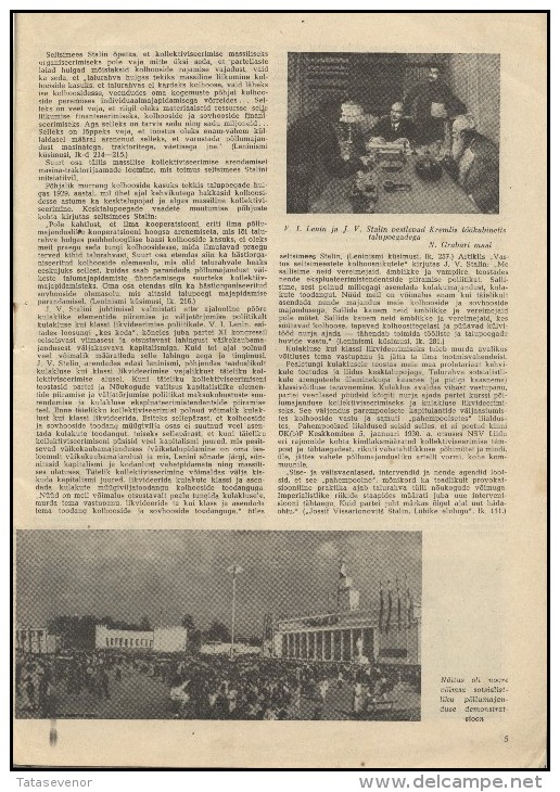 ESTONIA ENSV 1949 Magazine For Women Soviet Occupation Of Estonia Stalin - Revues & Journaux
