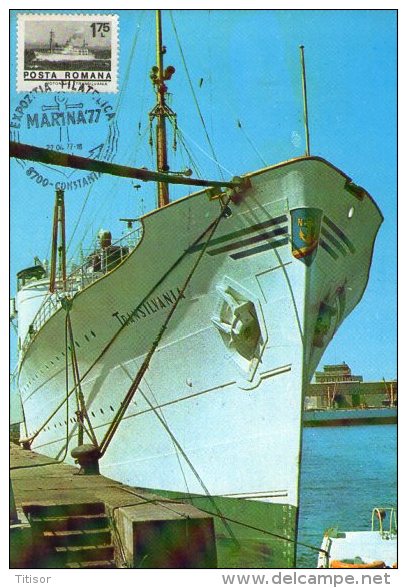 Romanian  Motorship "Transilvania"   - Maxicard - Tugboats