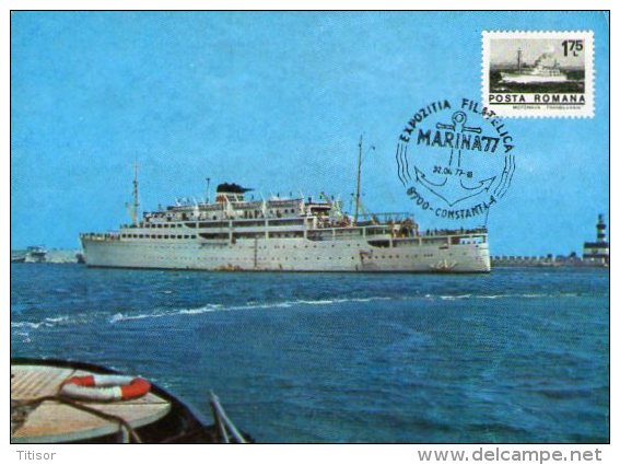 Romanian  Motorship "Transilvania"   - Maxicard - Tugboats