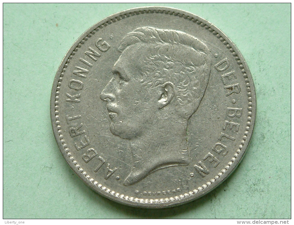 1933 Een Belga - 5 Frank / KM 98 ( Uncleaned Coin - For Grade, Please See Photo ) !! - 5 Francs & 1 Belga