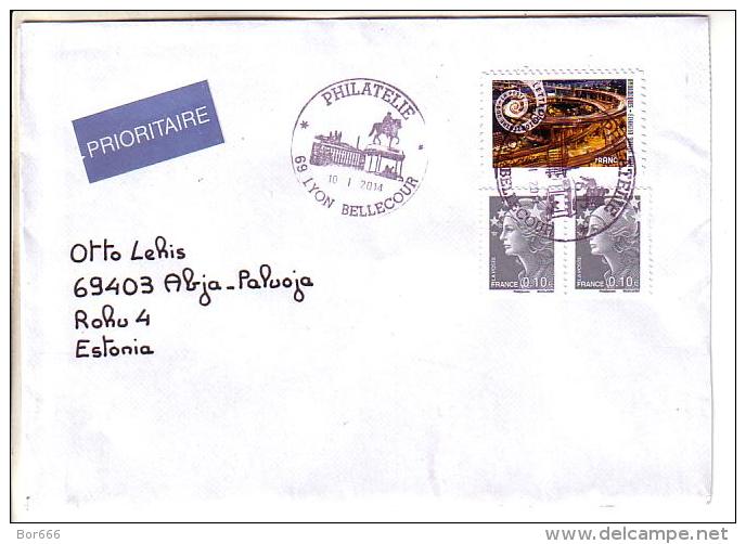 GOOD FRANCE Postal Cover To ESTONIA 2014 - Good Stamped: Marianne; Dynamiques - Lettres & Documents