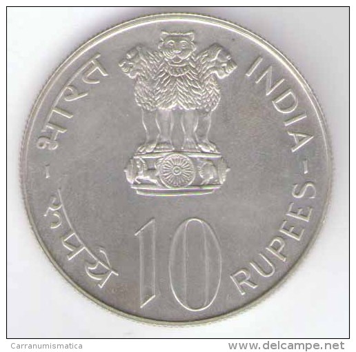 INDIA 10 RUPEES 1973 FAO AG SILVER - Inde