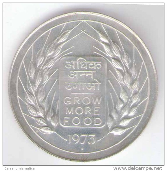 INDIA 20 RUPEES 1973 FAO AG SILVER - India