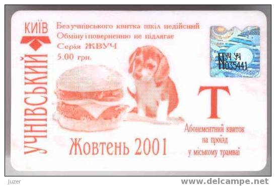 Ukraine: Month Tram Card For Pupils From Kiev 2001/10 - Europe