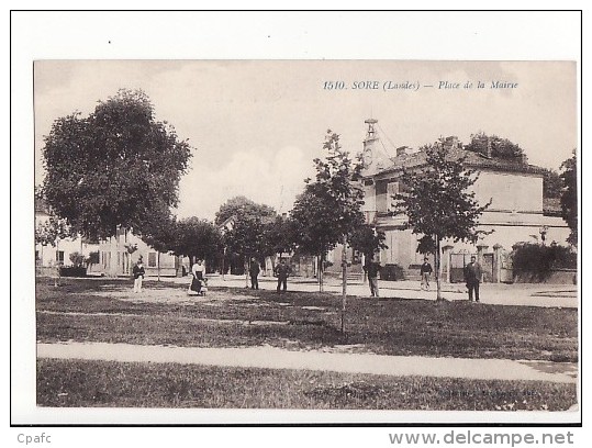 Carte 1910 SORE / PLACE DE LA MAIRIE - Sore