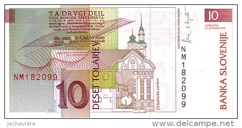 SLOVENIE  10 Tolarjev   Daté Du 15 Janvier 1992   Pick 11 A   ***** BILLET  NEUF ***** - Slovenia