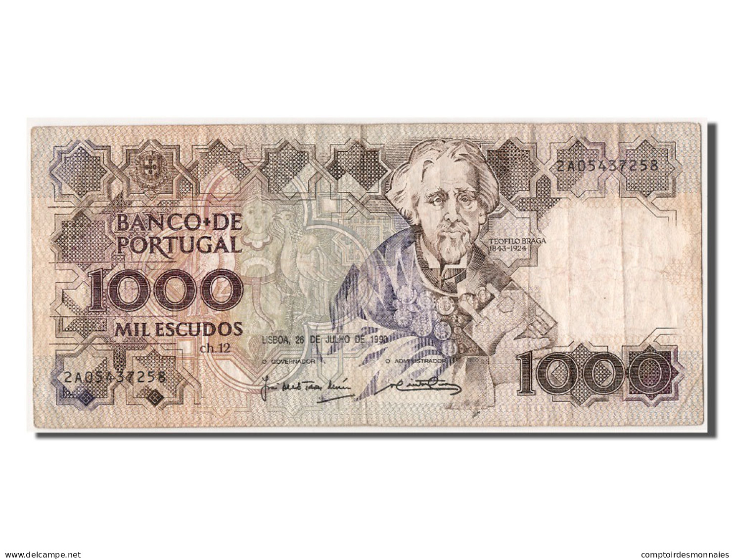 Billet, Portugal, 1000 Escudos, 1990, 1990-07-26, TTB - Portugal