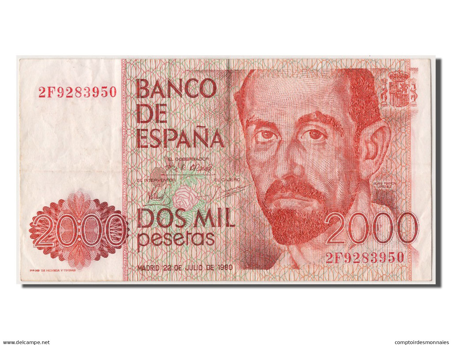 Billet, Espagne, 2000 Pesetas, 1980, 1980-07-22, TTB+ - [ 4] 1975-… : Juan Carlos I