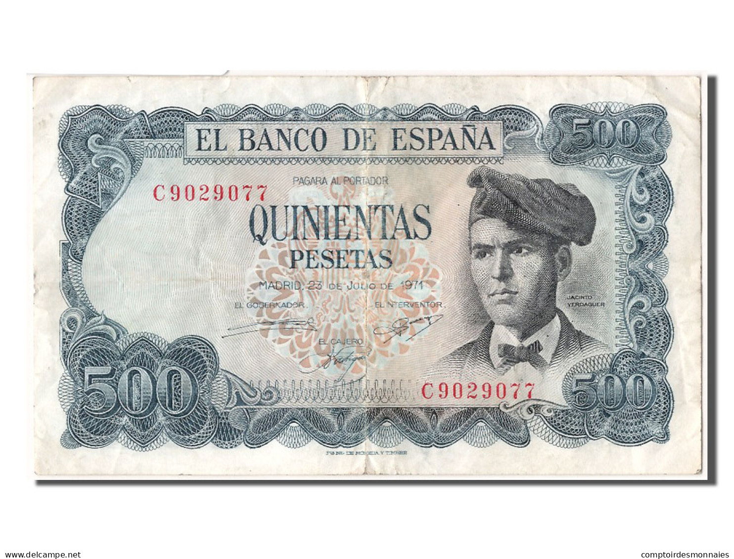 Billet, Espagne, 500 Pesetas, 1971, 1971-07-23, TTB - 500 Pesetas