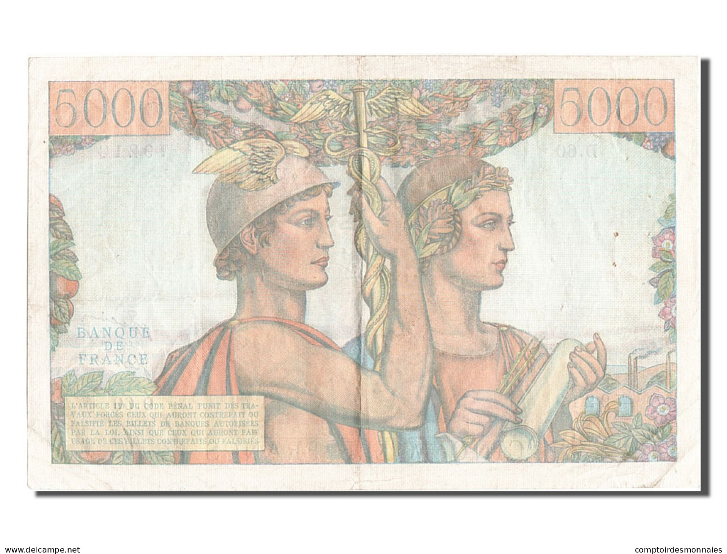 Billet, France, 5000 Francs, 5 000 F 1949-1957 ''Terre Et Mer'', 1951 - 5 000 F 1949-1957 ''Terre Et Mer''