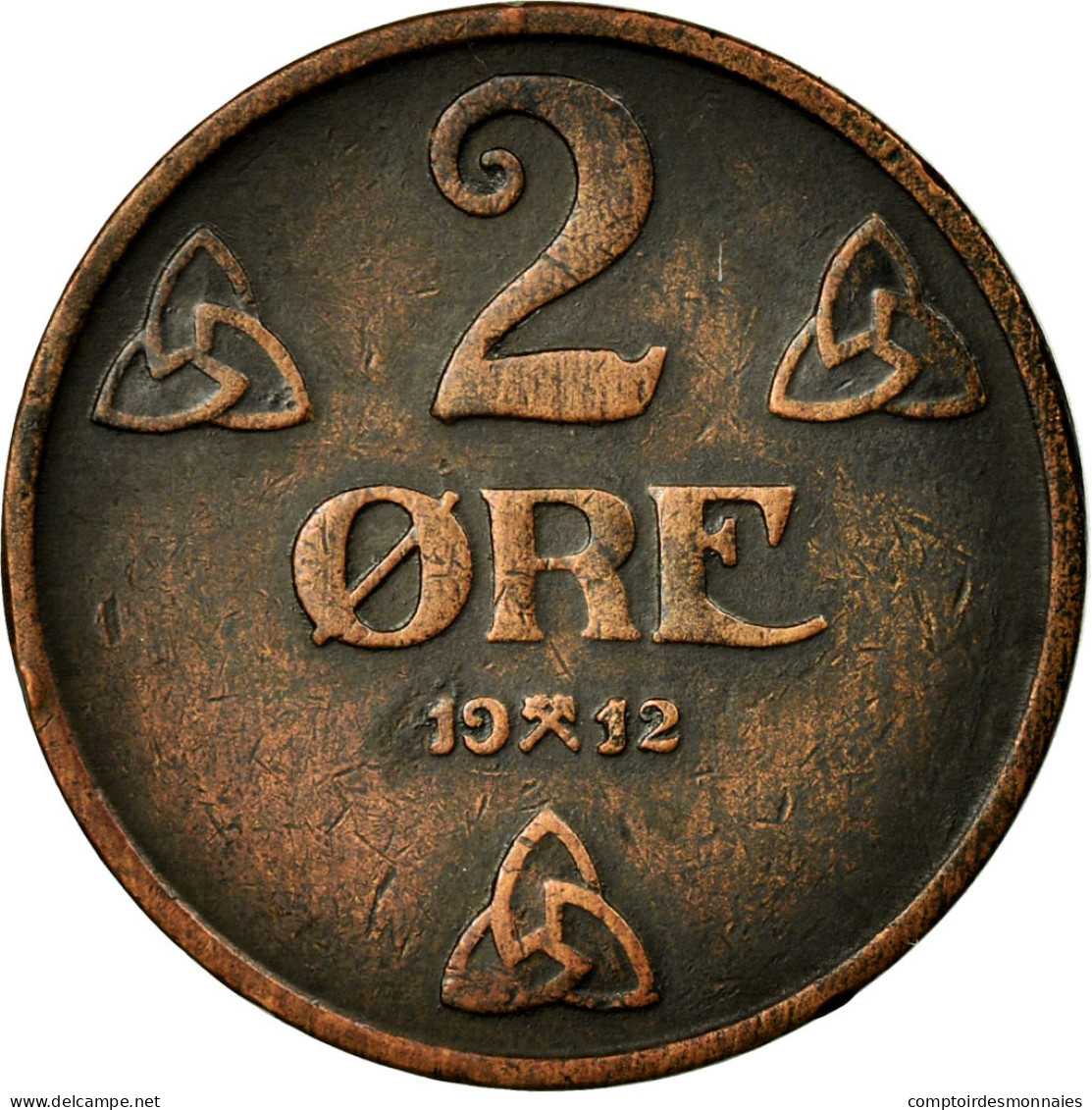 Monnaie, Norvège, Haakon VII, 2 Öre, 1912, TTB, Bronze, KM:371 - Norvège