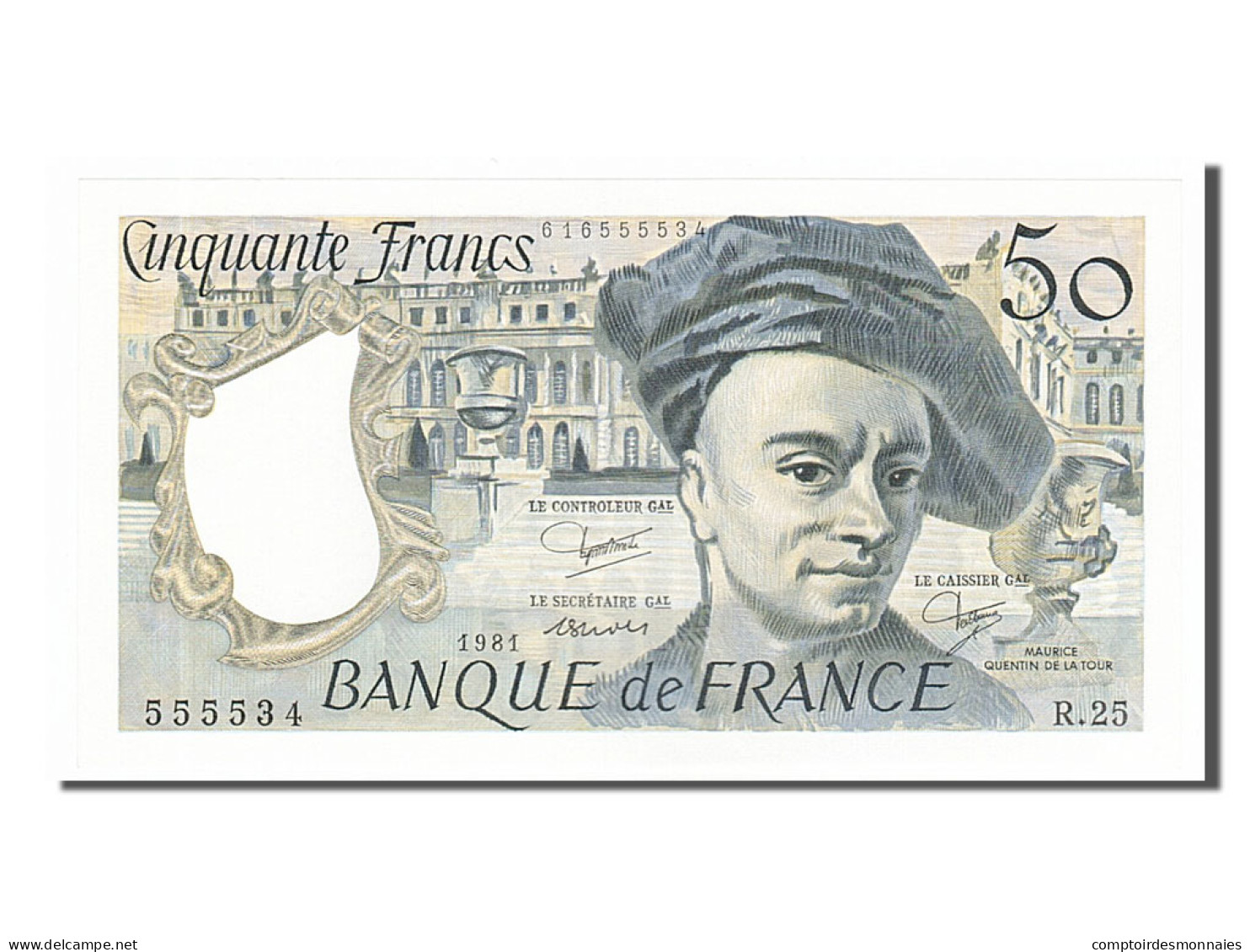 Billet, France, 50 Francs, 50 F 1976-1992 ''Quentin De La Tour'', 1981, SPL - 50 F 1976-1992 ''Quentin De La Tour''