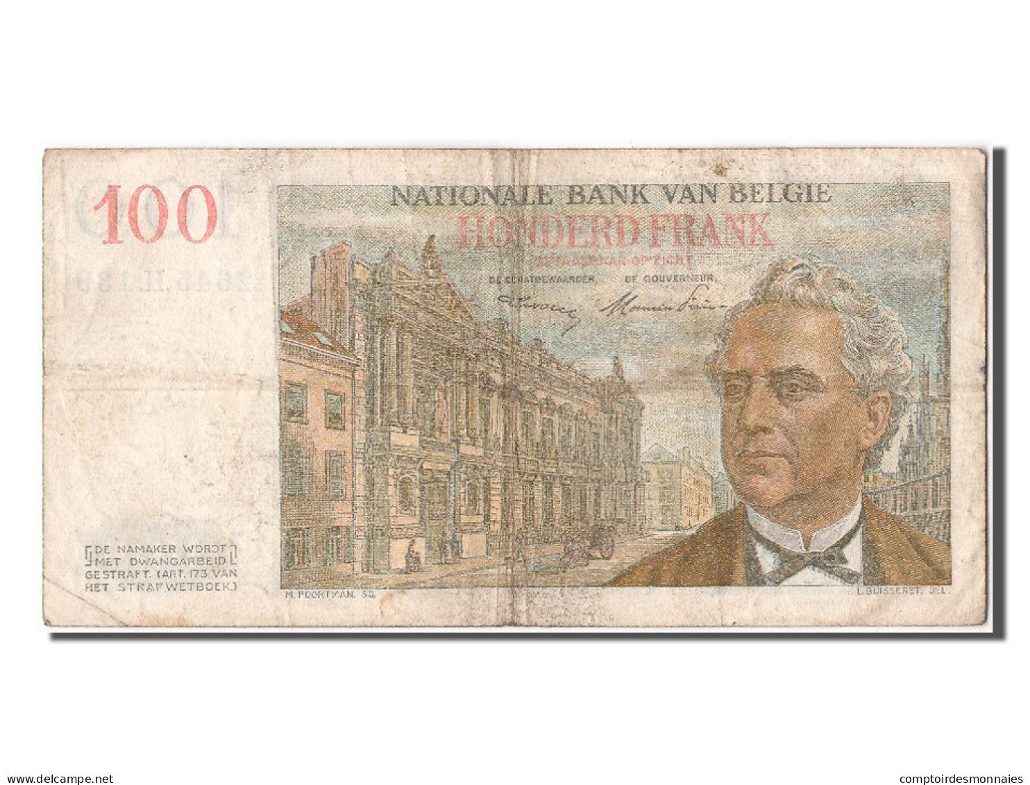 Billet, Belgique, 100 Francs, 1953, 1953-03-14, TTB - 100 Francs