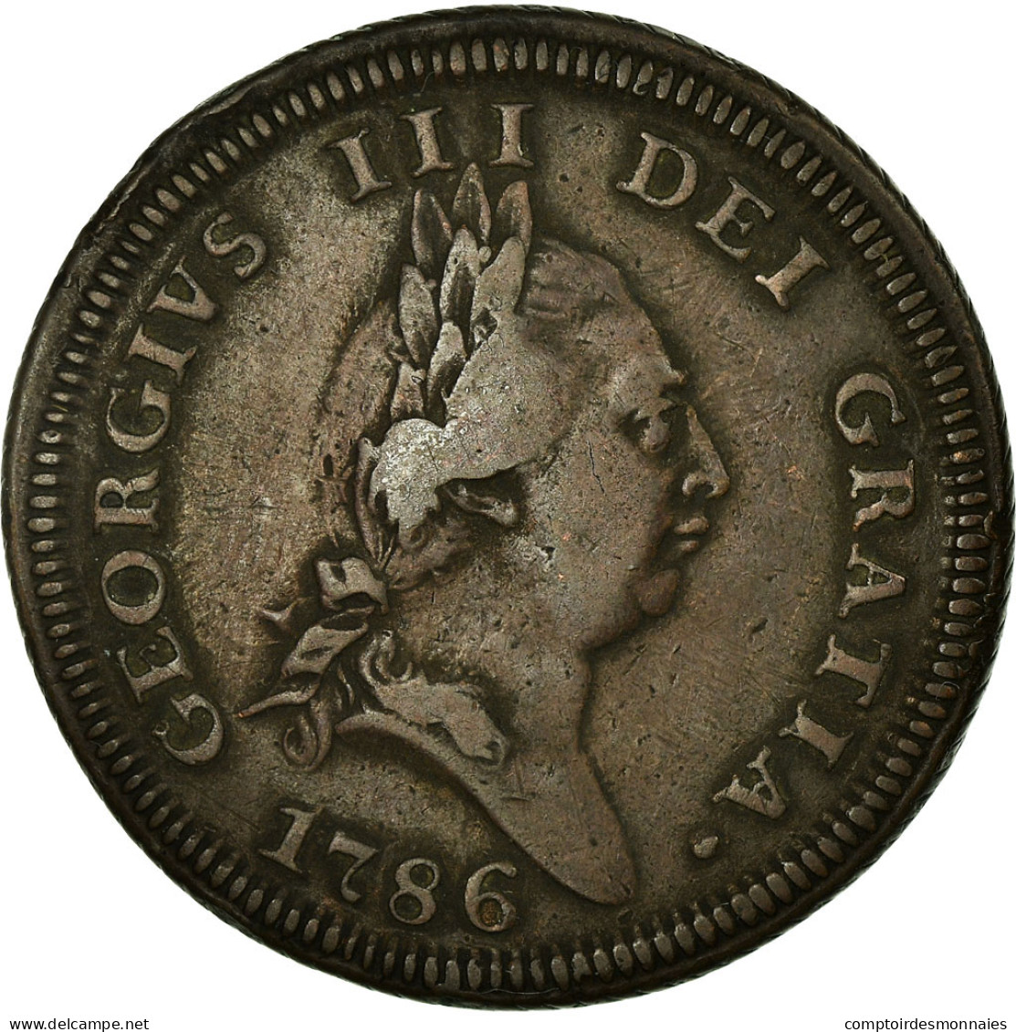 Monnaie, Île De Man, Penny, 1786, TB+, Cuivre, KM:9.1 - Isle Of Man