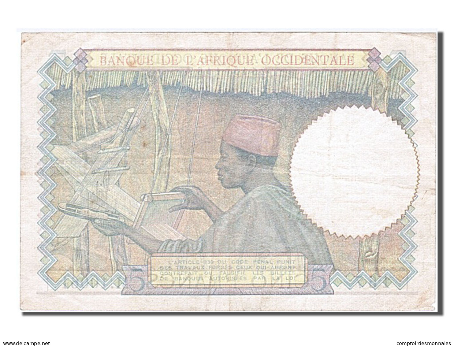 Billet, French West Africa, 5 Francs, 1942, 1942-06-15, TTB - Altri – Africa