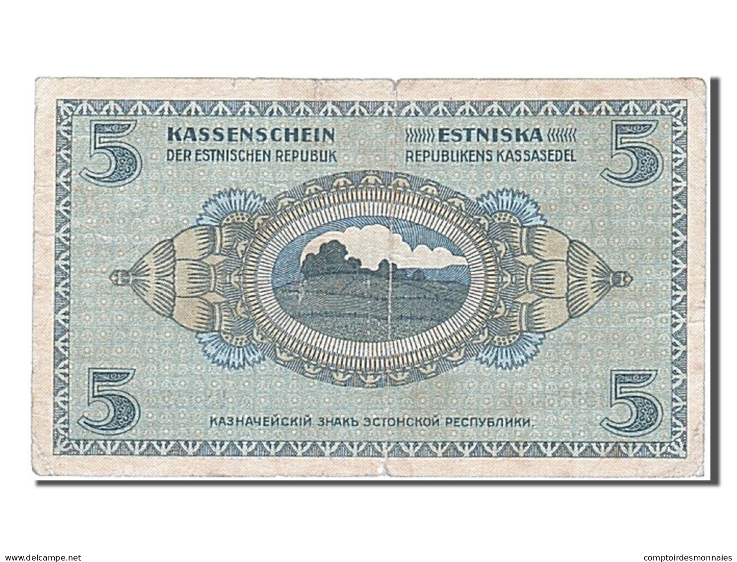 Billet, Estonia, 5 Marka, 1919, TB+ - Estonie