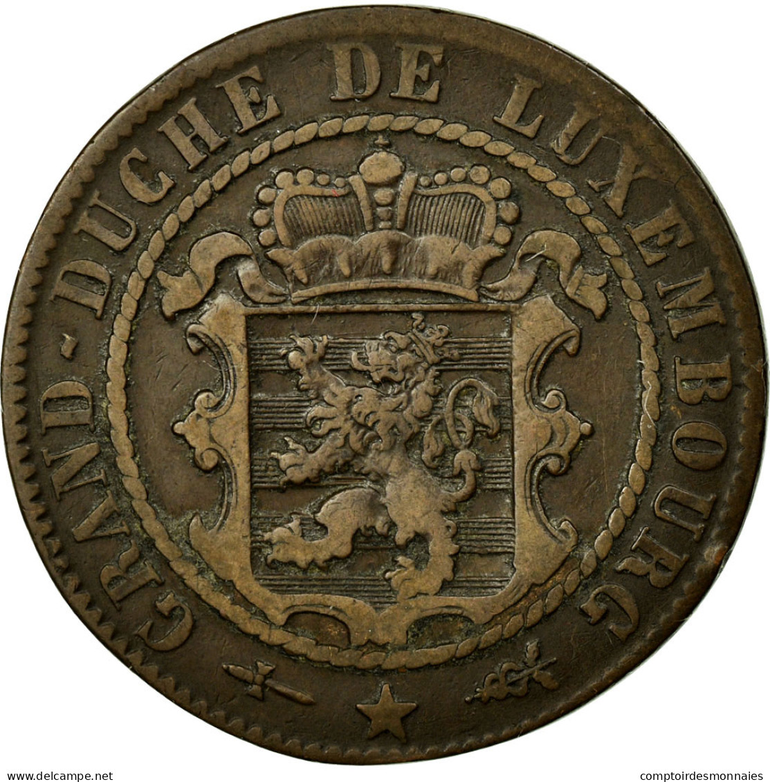 Monnaie, Luxembourg, William III, 10 Centimes, 1870, Utrecht, TB+, Bronze - Luxemburgo