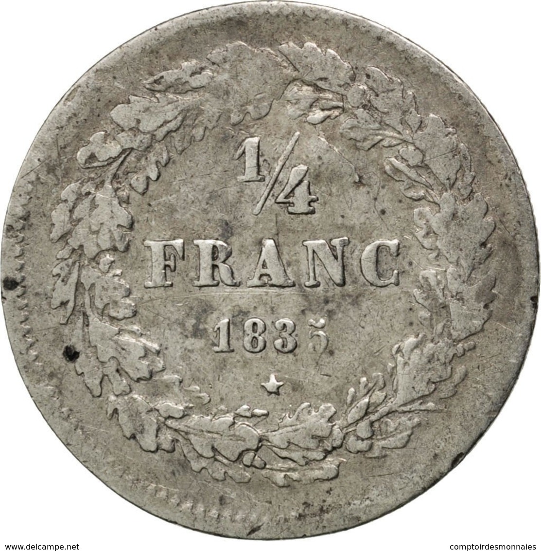 Monnaie, Belgique, Leopold I, 1/4 Franc, 1835, TB+, Argent, KM:8 - 1/4 Franc