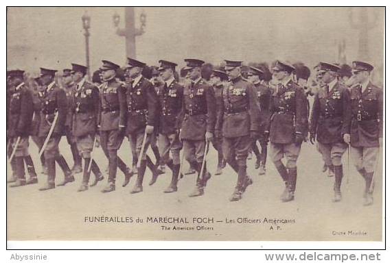 Funérailles Du MARECHAL FOCH - Les Officiers Américains - Papeghin - D9 6 - Funérailles