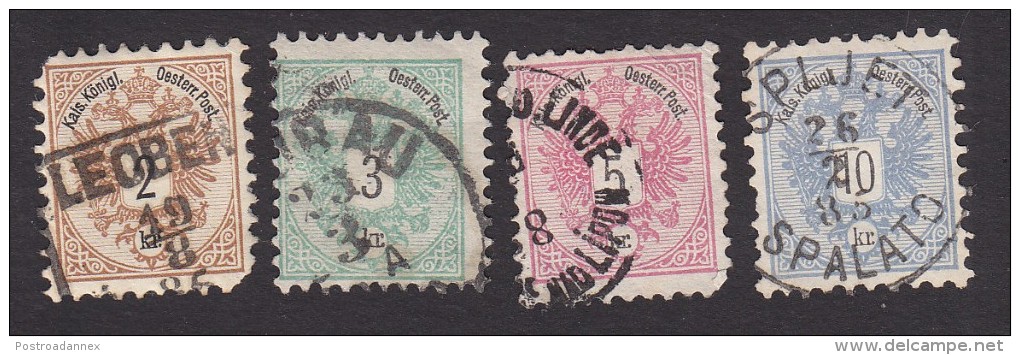 Austria, Scott #41-44, Used, Coat Of Arms, Issued 1883 - Usati