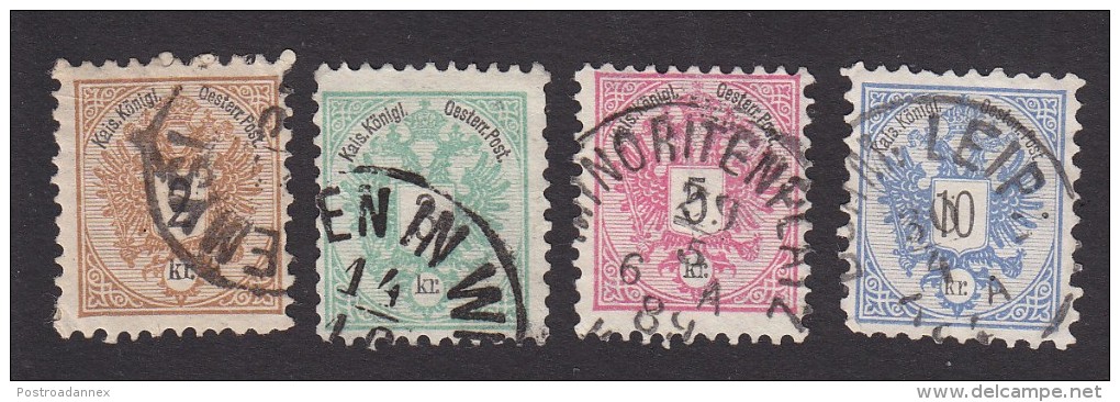 Austria, Scott #41-44, Used, Coat Of Arms, Issued 1883 - Usati