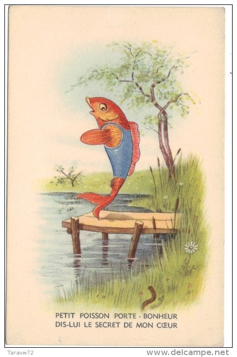 CARTE POSTALE FANTAISIE 1ER AVRIL - POISSON - 1er Avril - Poisson D'avril