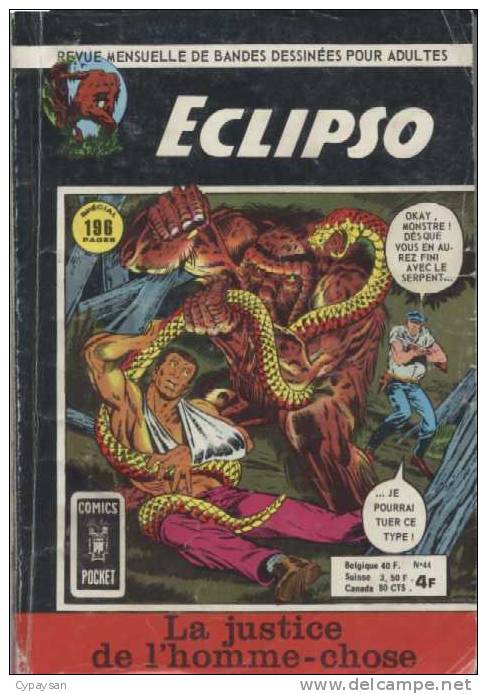 ECLIPSO N° 44 BE AREDIT 1974 COMICS POCKET - Eclipso