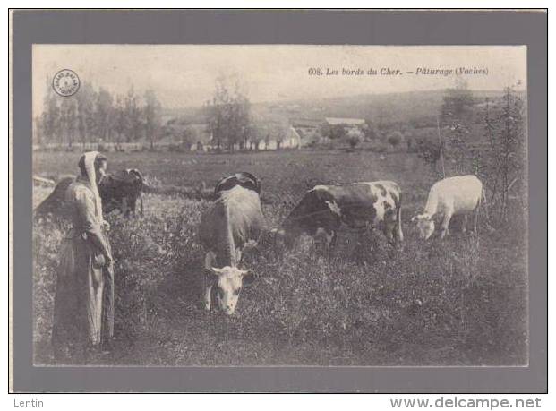 Agriculture - Ed Grand Bazar De Tours - 608 Les Bords Du Cher - Paturage, Vaches - Autres & Non Classés