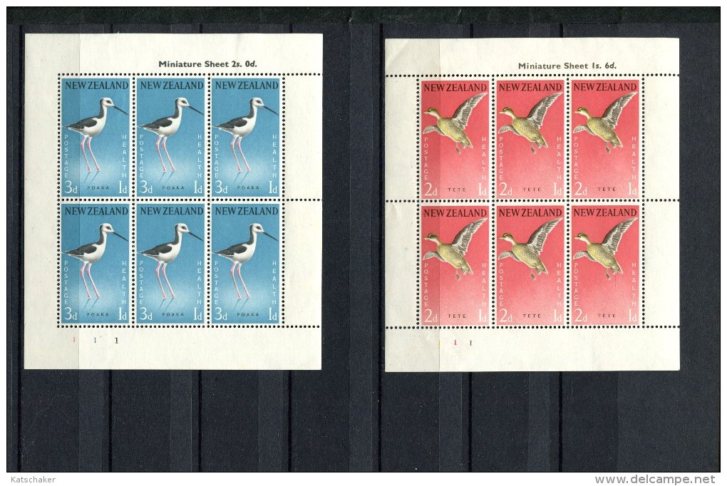 NIEUW ZEELAND POSTFRIS MINT NEVER HINGED YVERT BLOK 5  EN BLOK 6 HEALTH VOGELS BIRDS - Sonstige & Ohne Zuordnung